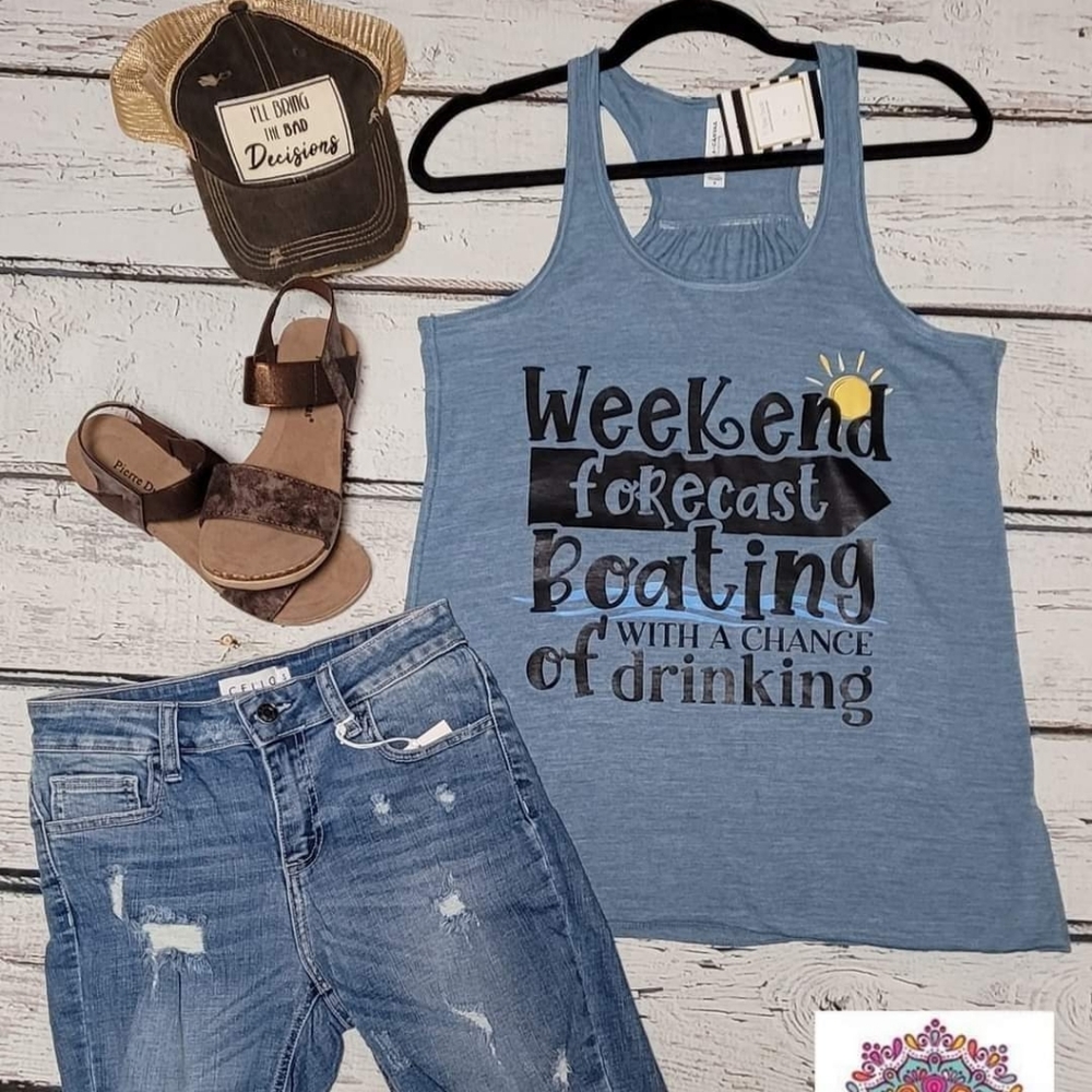 Weekend Forecast Boating Drinking Graphic Tank